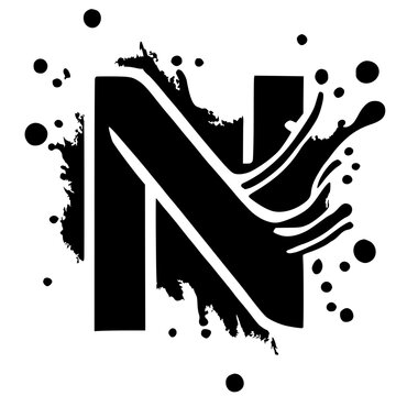 recommend clip art: Silhouette of the letter N logo