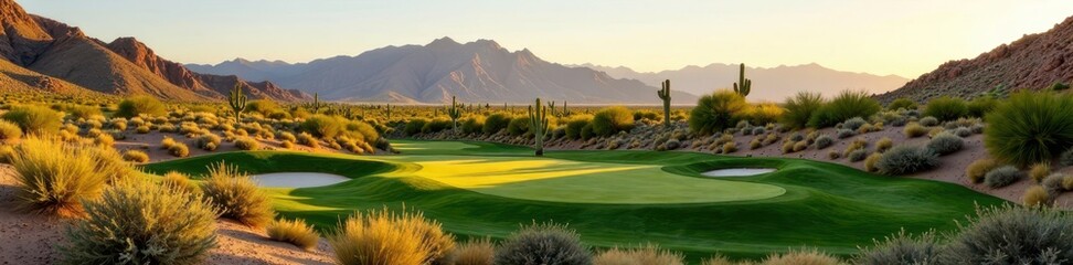 Immaculate Phoenix golf course, stunning Arizona scenery , idyllic, green