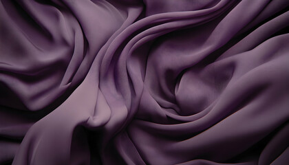 Obraz premium Luxurious deep purple fabric texture. Draped silk or chiffon material background. Elegant, sophisticated textile backdrop for design projects.