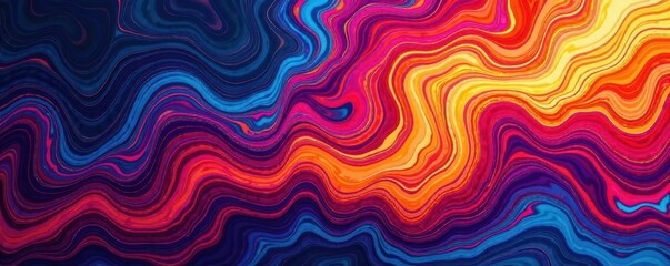 Fototapeta premium Vibrant abstract ikat textile design, swirling colors , fabric, texture