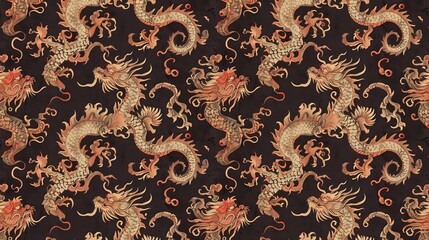 Chinese dragon seamless pattern wallpaper