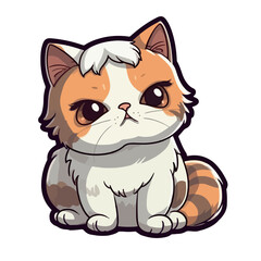 Cute Baby Cat Sticker vector illustration