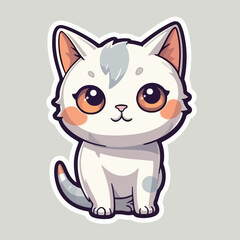 Cute Baby Cat Sticker vector illustration