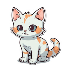 Cute Baby Cat Sticker vector illustration
