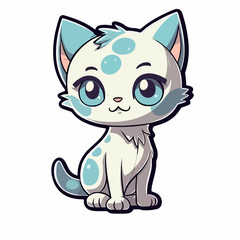 Cute Baby Cat Sticker vector illustration