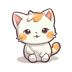 Cute Baby Cat Sticker vector illustration