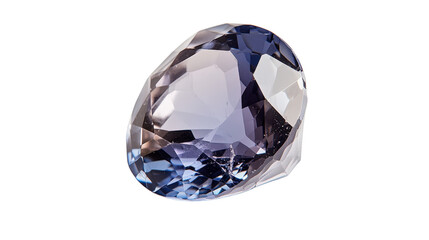 Fototapeta premium Brilliant Blue Sapphire Gemstone Sparkling Under Bright Light with Intricate Facets Showcasing Its Natural Beauty and Value isolated on a white background