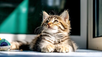 Adorable Maine Coon Kitten  Fluffy Pet Cat  Domestic Animal