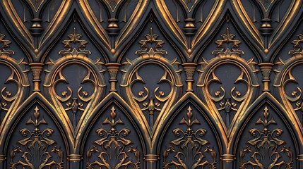 Obraz premium gothic cathedral seamless pattern wallpaper