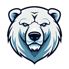 Polar Bear Head Sports Mascot Logo vector illustration