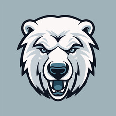 Polar Bear Head Sports Mascot Logo vector illustration