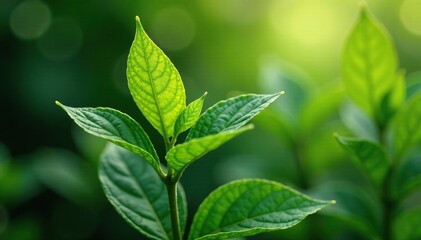 Herbal tea leaves unfurl and release their essence, floral, nature