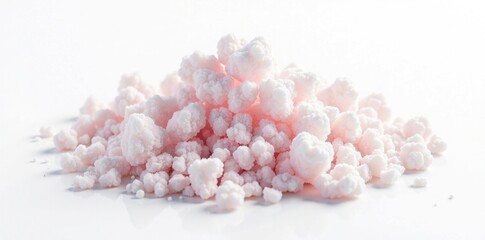 Isolated potash salt crystals on white background, Isolation, Nature