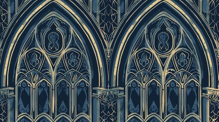 gothic cathedral seamless pattern wallpaper