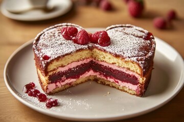 Heart Shaped Raspberry Cake Delicious Dessert Treat