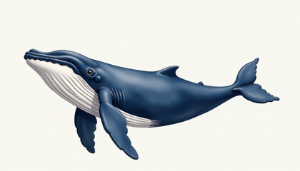 Obraz premium Watercolor Whale - Soft Artistic Design