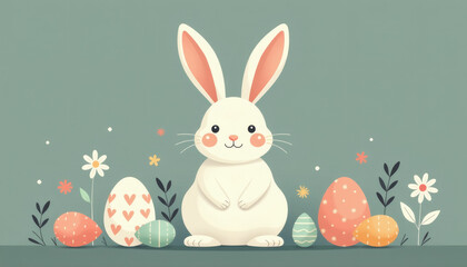 Fototapeta premium Minimalist Easter Illustration - Simple Design