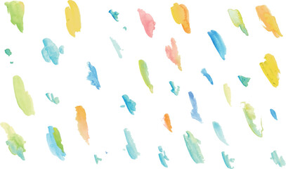 水彩画。水彩タッチの絵の具のシンプルフレーム。インクの跳ねた跡。水彩の抽象イメージ。Watercolor painting. Simple frame of paint with watercolor touch. Ink splashes. Abstract image in watercolor.