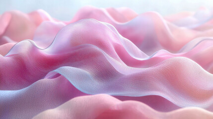 Obraz premium Soft pink and blue fabric waves.