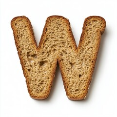 Creative Bread Slice Shaped as Letter W for Unique Culinary Presentations