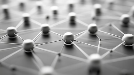 Abstract Network of Connected Spheres Representing Technology and Data