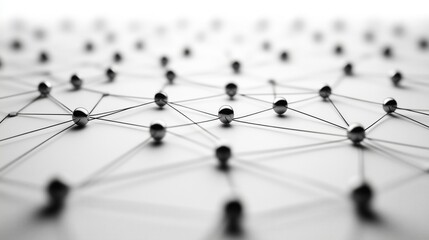 Abstract Network of Connected Spheres Representing Technology and Data