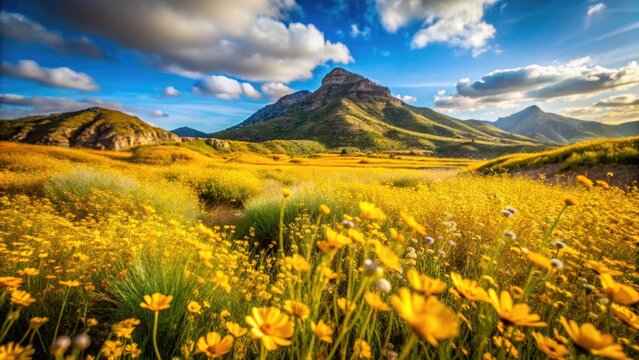 Calblanque's springtime mountain wildflowers burst into bloom, a vibrant Murcia spectacle.