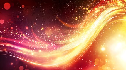 Abstract Golden Red Swirling Light Background