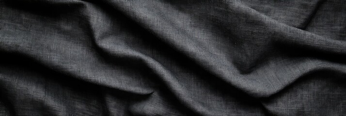 Dark gray fabric texture with soft folds and wrinkles. (1)