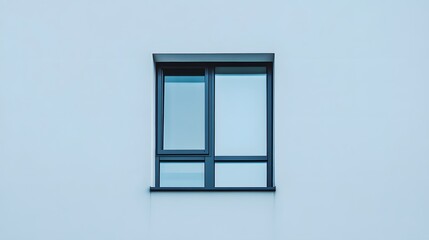 Obraz premium A minimalist window with a sleek metal frame, offering a glimpse of a white interior.
