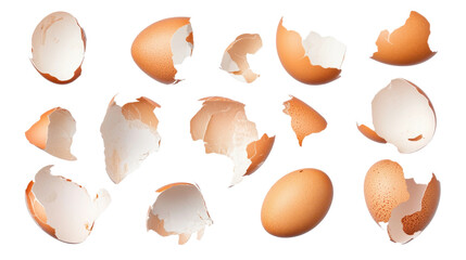 Broken eggshell transparent background