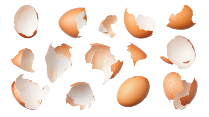 Broken eggshell transparent background