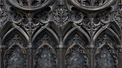 Obraz premium gothic catherdral seamless pattern wallpaper