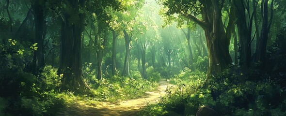 Obraz premium Enchanting Forest Trail BACKGROUND