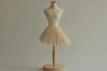 Elegant Dress Form Displaying Stylish Pleated Fashion Design