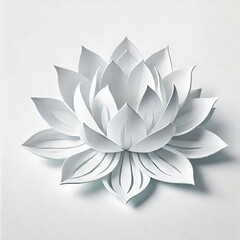 Obraz premium A White paper cut-style heart on white background. Generative AI