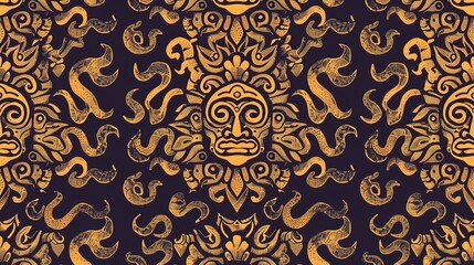 inca sun god seamless pattern wallpaper