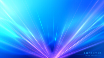 Fototapeta premium Dynamic abstract background with bright blue, light purple gradient and glowing beam effect