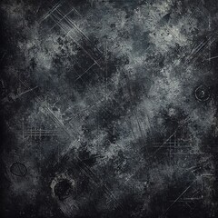 Black scratched metal texture surface. Generative AI