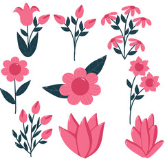 pattern with pink flowers