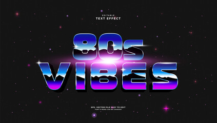80s editable text effect, retro futuristic text  style © Hiemstra