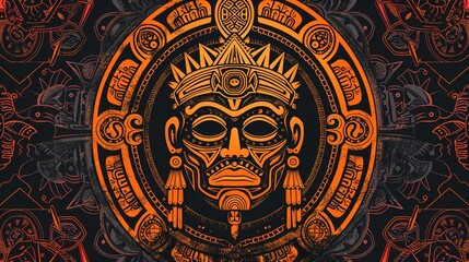 inca sun god seamless pattern wallpaper