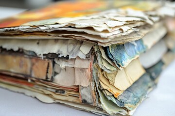 A Stack of Aged and Fragile Papers Shows Signs of Time