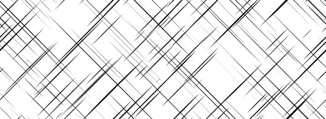 Black cross hatch seamless texture. Diagonal line repeated pattern surface. Rough sackcloth fabric background. Crosshatch linen canvas burlap overlay wallpaper. Vector fabric textile backdrop