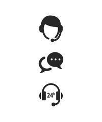 Call Center - Customer Support - Customer Service Icons stock illustration