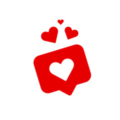 Social media Love like reaction 