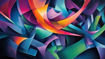 Obraz premium Abstract vibrant colorful shapes and lines.