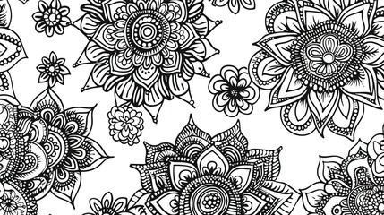indian henna seamless pattern wallpaper