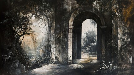 Obraz premium Forgotten Archway: A Journey Through Time