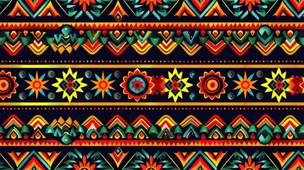 mexican folk art seamless pattern wallpaper